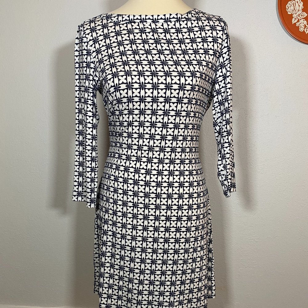 Boden Dress Size 10 NWT Navy White Tie Waist